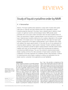 REVIEWS Study of liquid crystalline order by NMR K. V. Ramanathan