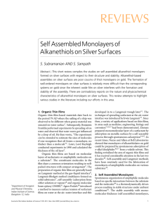 REVIEWS Self Assembled Monolayers of Alkanethiols on Silver Surfaces