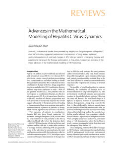 REVIEWS Advances in the Mathematical Modelling of Hepatitis C Virus Dynamics