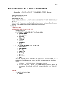 Print Specifications for 2012 ELAR/SLAR TEKS Handbook