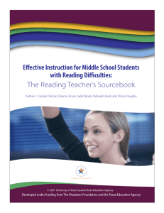 Effective Instruction for Middle School Students with Reading Difficulties: