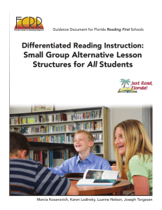 Small Group Alternative Lesson All Differentiated Reading Instruction: Reading First