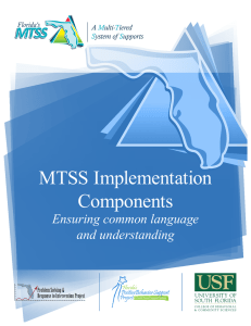 MTSS Implementation Components Ensuring common language and understanding