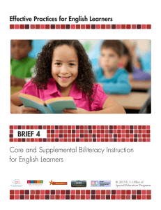 BRIEF 4 Core and Supplemental Biliteracy Instruction for English Learners