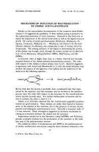 MECHANISM OF INITIATION  OF POLYMERIZATION BY  FERRIC  ACETYLACETONATE on