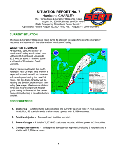 SITUATION REPORT No. 7 Hurricane CHARLEY
