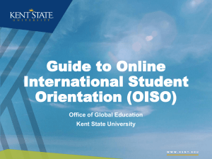 Guide to Online International Student Orientation (OISO) Office of Global Education