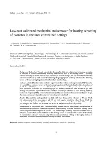 Low cost calibrated mechanical noisemaker for hearing screening