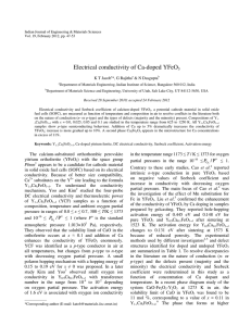 Electrical conductivity of Ca-doped YFeO