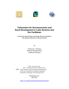 Telecenters for Socioeconomic and Rural Development in Latin America and the Caribbean