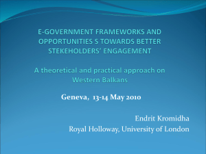 Geneva,  13-14 May 2010 Endrit Kromidha Royal Holloway, University of London