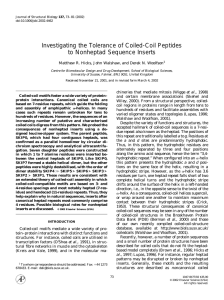 Investigating the Tolerance of Coiled-Coil Peptides to Nonheptad Sequence Inserts