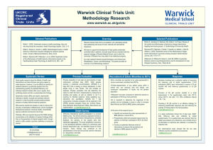 Warwick Clinical Trials Unit: Methodology Research www.warwick.ac.uk/go/ctu Selected Publications