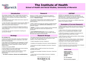 The Institute of Health Research Introduction