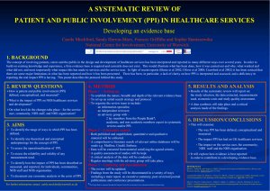 A SYSTEMATIC REVIEW OF Developing an evidence base 1. BACKGROUND