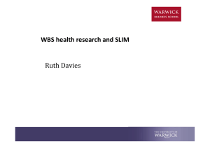 WBS health research and SLIM Ruth Davies