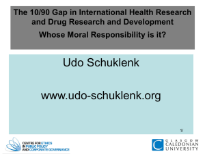 The 10/90 Gap in International Health Research
