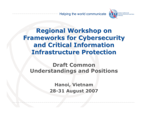 Regional Workshop on Frameworks for Cybersecurity and Critical Information