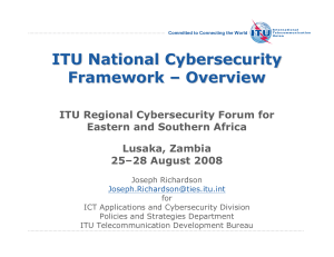 ITU National Cybersecurity Framework – Overview
