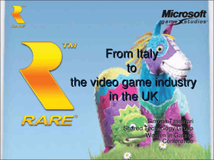 From Italy  to  the video game industry in the UK
