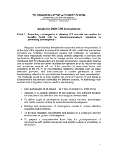 Inputs for 2009 GSR Consultation