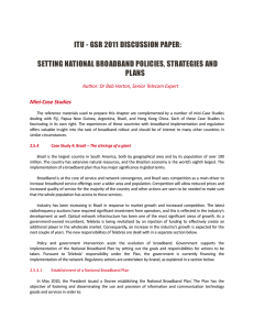 ITU - GSR 2011 DISCUSSION PAPER: PLANS Mini-Case Studies