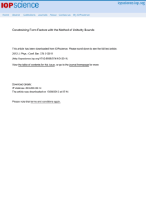 Constraining Form Factors with the Method of Unitarity Bounds