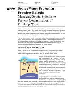 Source Water Protection Practices Bulletin Managing Septic Systems to Prevent Contamination of