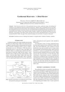 Geothermal Reservoirs – A Brief Review S G and M. S. M