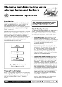 Cleaning and disinfecting water storage tanks and tankers World Health Organization Introduction