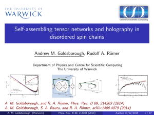 Self-assembling tensor networks and holography in disordered spin chains omer