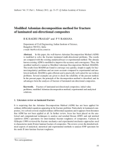 Modified Adomian decomposition method for fracture of laminated uni-directional composites