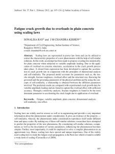 Fatigue crack growth due to overloads in plain concrete SONALISA RAY