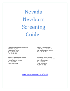 Nevada Newborn Screening Guide