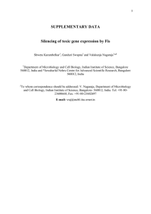SUPPLEMENTARY DATA  Silencing of toxic gene expression by Fis