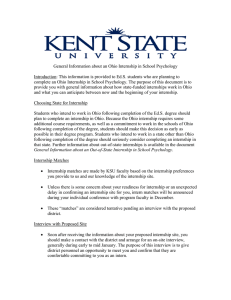 General Information about an Ohio Internship in School Psychology