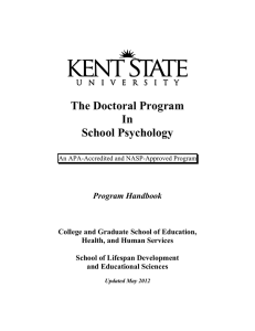The Doctoral Program In School Psychology