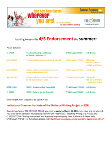 4/5 Endorsement summer   Looking to earn the