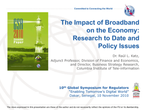 The Impact of Broadband on the Economy: Research to Date and Policy Issues