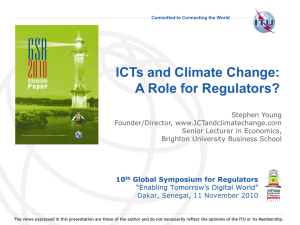 ICTs and Climate Change: A Role for Regulators?