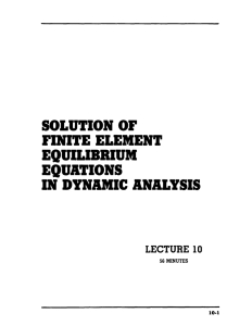 SOLUTION OF FINITE ELEMENT EQUILIBRIUM EQUATIONS