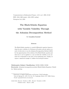 The Black-Scholes Equation with Variable Volatility Through the Adomian Decomposition Method