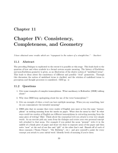 Chapter  IV:  Consistency, Completeness,  and  Geometry