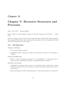 Chapter  V:  Recursive  Structures  and Processes