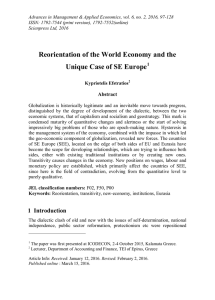 Advances in Management &amp; Applied Economics, vol. 6, no. 2,... ISSN: 1792-7544 (print version), 1792-7552(online)