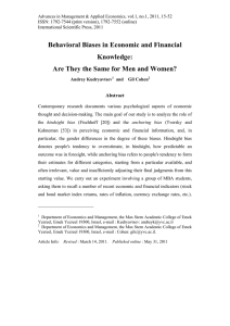 Behavioral Biases in Economic and Financial Knowledge: Abstract