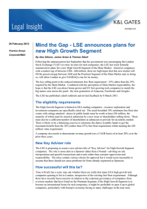 Mind the Gap - LSE announces plans for