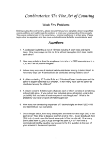 Combinatorics: The Fine Art of Counting Week Five Problems