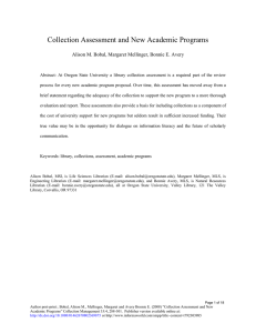 Collection Assessment and New Academic Programs