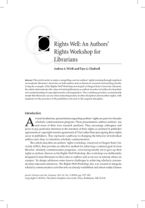 Rights Well: An Authors’ Rights Workshop for Librarians